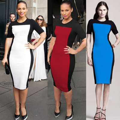 Color block bandage dress