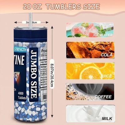 Novelty medi bottle prescription overreactine humorous coffee mug/tumbler