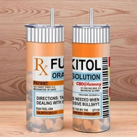 Rx Fukitol Solution Deal With Bullsh*t Rude Gag Gift Skinny Tumbler | Free Ship - Thumbnail 1