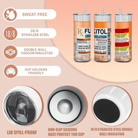 Rx Fukitol Solution Deal With Bullsh*t Rude Gag Gift Skinny Tumbler | Free Ship - Thumbnail 3