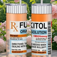Rx Fukitol Solution Deal With Bullsh*t Rude Gag Gift Skinny Tumbler | Free Ship - Thumbnail 4