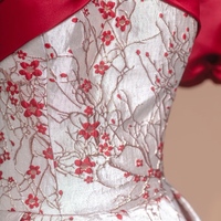 Elegant Princess Prom Gown,Puff Sleeve Prom Dress, Quare Collar Neck Senior Prom Dress,Lace up  Bridal Dress - Thumbnail 1