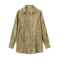 Fashionable casual long-sleeved V-neck floral print shirt - Thumbnail 1