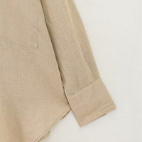 Lapel solid color pocket embellished long-sleeved single-breasted shirt - Thumbnail 1