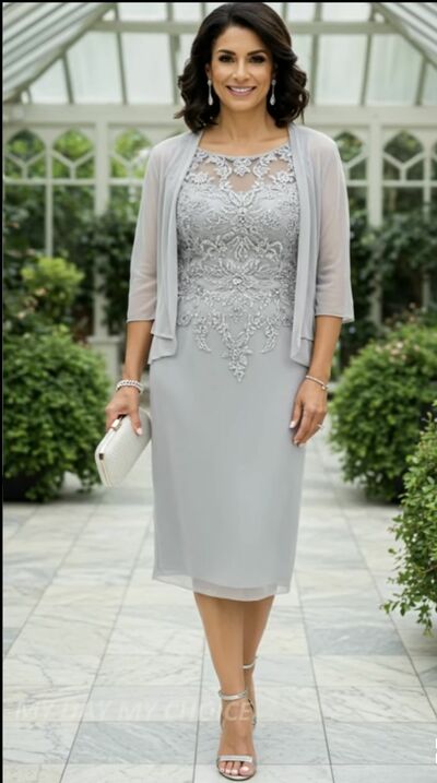 Simple Sheath Plus Size Lace Mother Of Bride /Groom Dresses Evening Formal Gown