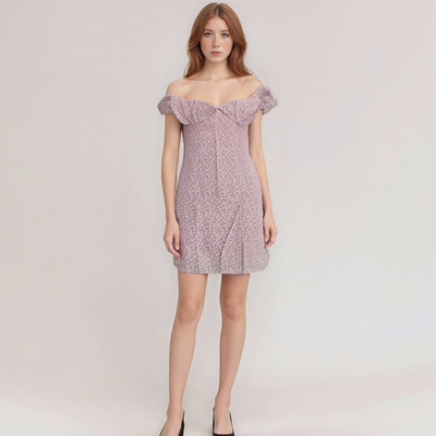 Pink flower summer dress skirt