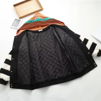 Harajuku Hamburger Embroidered Bomber Jacket - Thumbnail 6