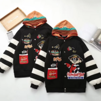 Harajuku Hamburger Embroidered Bomber Jacket - Thumbnail 1