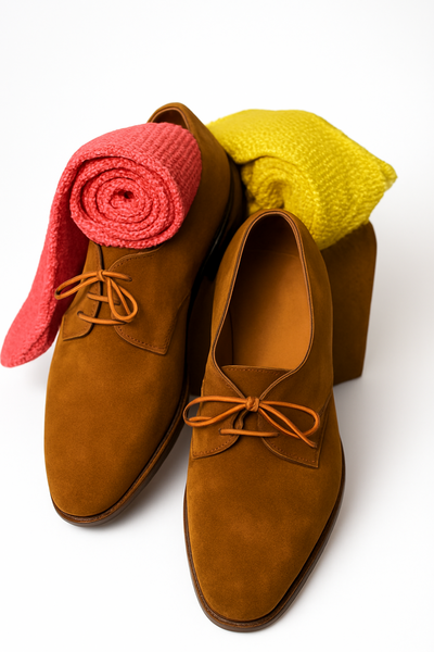 Best Handmade Brown Genuine Suede Christmas Gift Lace Up Shoes