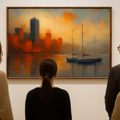 Reflections of ember bay landscape