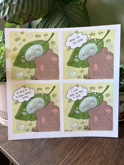 Cute Toad Comic Print