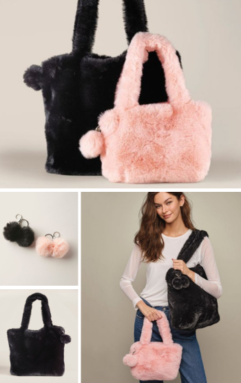 2-Pack Faux Fur Totes