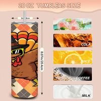 Gobble 'Til You Wobble Turkey Dab Graphic Art Fall Holiday Tumbler | Free Ship - Thumbnail 2