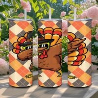 Gobble 'Til You Wobble Turkey Dab Graphic Art Fall Holiday Tumbler | Free Ship - Thumbnail 3
