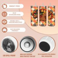 Gobble 'Til You Wobble Turkey Dab Graphic Art Fall Holiday Tumbler | Free Ship - Thumbnail 4