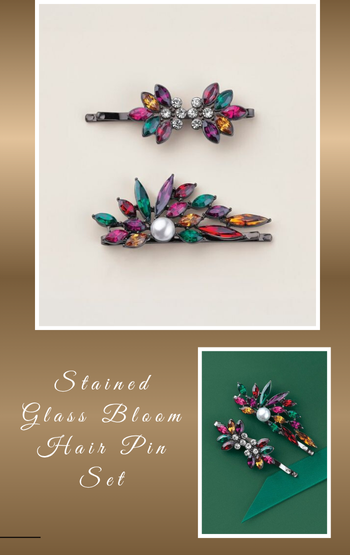 Stained Glass Bloom Hair Pin Set