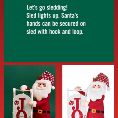 Sledding christmas greeter light-up - final sale