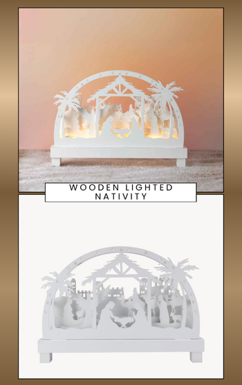 Wooden Lighted Nativity - FINAL SALE