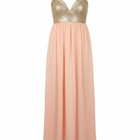 Green sequined tube top maxi dress - Thumbnail 2