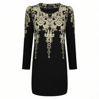 Black and gold embroidered dress - Thumbnail 2