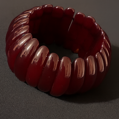 Burgundy stretch  bracelet - Thumbnail 2
