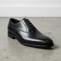 Hot Sale Men's Handmade Brogue Style Shoes, Black Leather Lace Up Shoes - Thumbnail 1