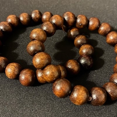 Natural beaded stretch bracelet (brown) - Thumbnail 3