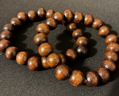 Natural Beaded Stretch Bracelet (Brown)