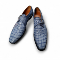 Crafted Leather Classic Handmade Men Genuine Crocodile/Alligator Texture Leather Dress Shoes - Thumbnail 1
