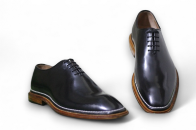 Crafted Leather Men Black Classic Oxford Lace up Dress Shoes