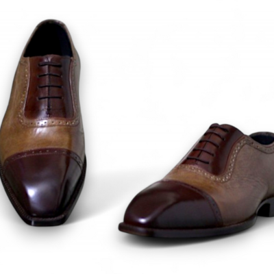 Crafted leather brown leather handmade oxford lace up dress shoes