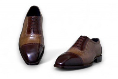 Crafted Leather Brown Leather Handmade Oxford Lace up Dress Shoes