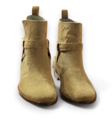 Crafted Leather Classic Genuine Suede Leather Buckle Strap Jodhpur Boot