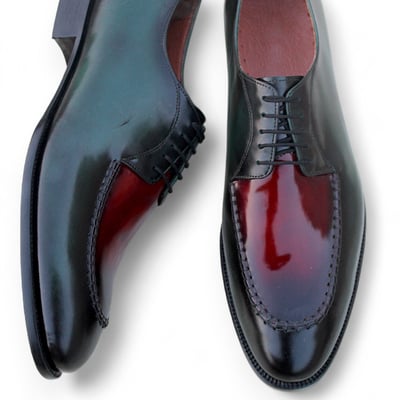 Crafted leather men classic genuine split toe oxford lace up dress shoes - Thumbnail 1