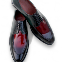 Crafted Leather Men Classic Genuine Split Toe Oxford Lace up Dress Shoes - Thumbnail 4