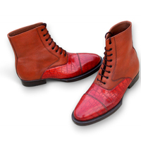 CoCrafted Leather Classic Dress Shoes Brown Leather Crocodile/Alligator Ankle High Boot - Thumbnail 3