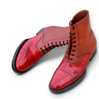 CoCrafted Leather Classic Dress Shoes Brown Leather Crocodile/Alligator Ankle High Boot - Thumbnail 2