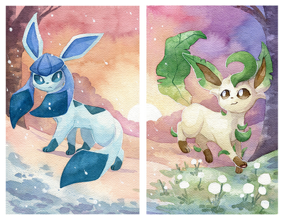 Glaceon & Leafeon Print