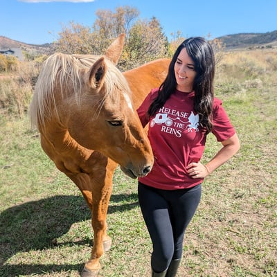 Release the Reins White Logo Organic Cotton Tshirt