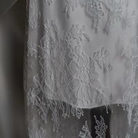 High Quliaue Satin Lace Long Sleeves A-line Lace up Train Wedding Dress - Thumbnail 3