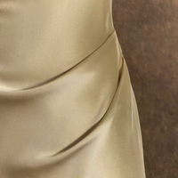 Champage Satin Sleveless Mermiad Floor Length Zipper Back  Wedding Dress - Thumbnail 3