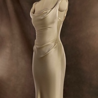 Champage Satin Sleveless Mermiad Floor Length Zipper Back  Wedding Dress - Thumbnail 6