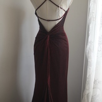 Burgundy Spaghetti straps Sweetheart Neck Mermaid Floor Length Prom Dress - Thumbnail 6