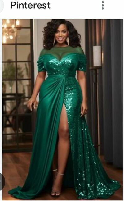 Green Sheath Plus Size Sequins Lace Mother Of Bride /Groom Dresses Evening Formal Gown