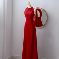Sexy Elegant New Bodycon Dress Sleeveless Red Long Dresses Women Fashion Cocktail Party Birthday Wedding Guest - Thumbnail 3