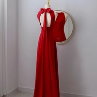 Sexy Elegant New Bodycon Dress Sleeveless Red Long Dresses Women Fashion Cocktail Party Birthday Wedding Guest - Thumbnail 5