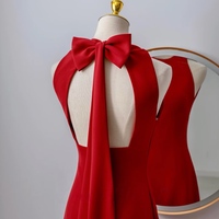 Sexy Elegant New Bodycon Dress Sleeveless Red Long Dresses Women Fashion Cocktail Party Birthday Wedding Guest - Thumbnail 1