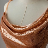 Gold Sparkly Sequins with Open Cowl Back Formal Prom Evening Dress - Thumbnail 1