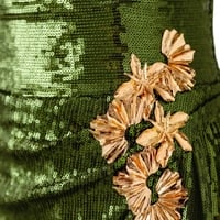 Custom Green Sequin Ruched Scoop Neck Strapless Slit Prom Dress,, Strapless Evening Party Dress,Open Back Dresses - Thumbnail 2