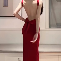 Sexy Backless Womens Dresses Elegant Sleeveless Bodycon Wedding Evening Party Long Dress Female Christmas Prom Dress - Thumbnail 3
